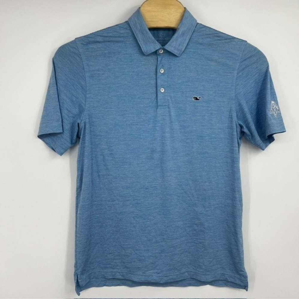 Vineyard Vines Men's Performance Polo Shirt Blue Heathered Size Medium